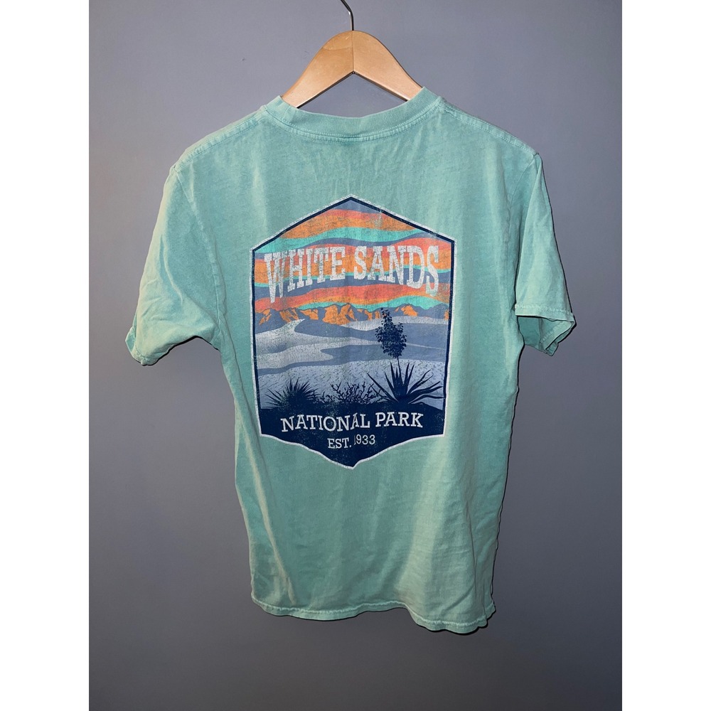 Gentle Threads White Sands National Park Graphic T-Shirt Teal Green Mens Small